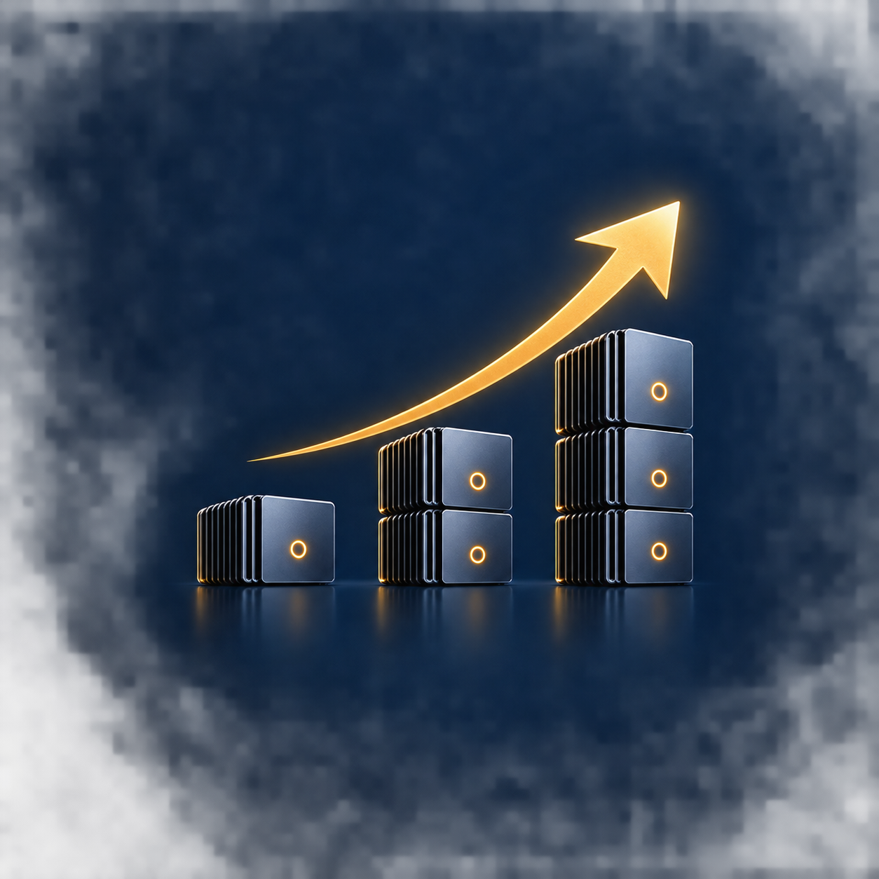 4 Glowing Server Growth Arrow
